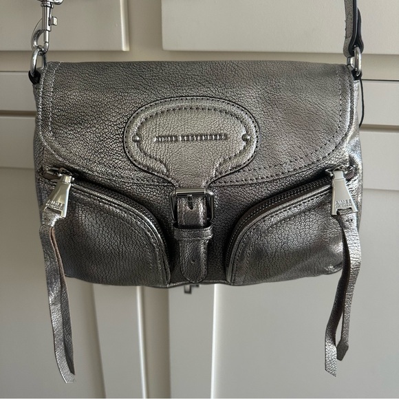 Aimee Kestenberg Pewter Micro Pebble Leather Cosmic Crossbody Purse Bag - Picture 1 of 15